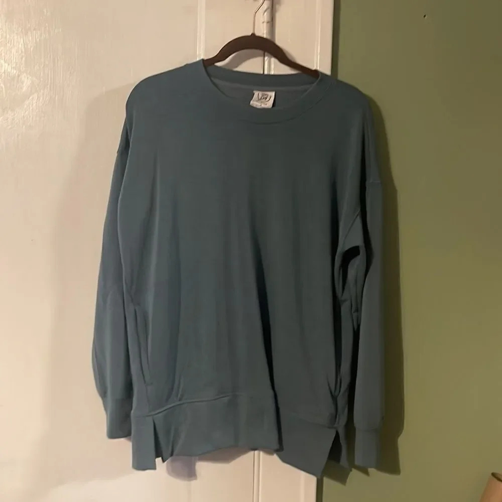 Sage Ladies Women Scuba Cozy Top, Green size Medium